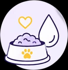 Illustration of a food bowl and a water droplet